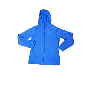 Nike Women's Size M Therma- Fit Full Zip‎ Fleece Lined Blue Hooded Jacket